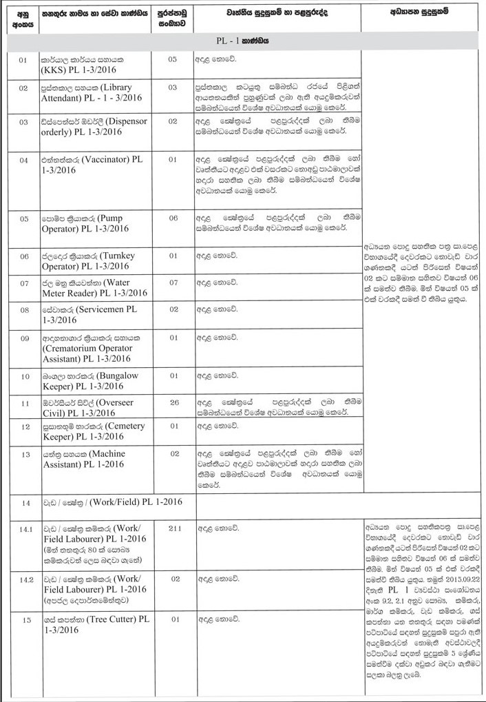 Office Assistant, Library Attendant, Carpenter, Mason & more Vacancies - Kandy Municipal Council